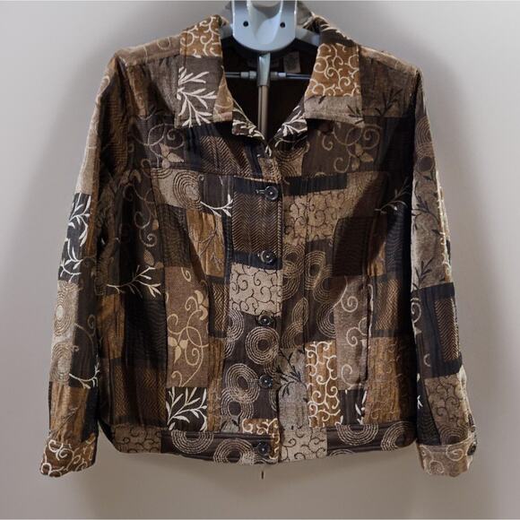 breckenridge Jackets & Blazers - Breckenridge Women's Size 2X Tapestry Patchwork Vintage Button Up Jacket